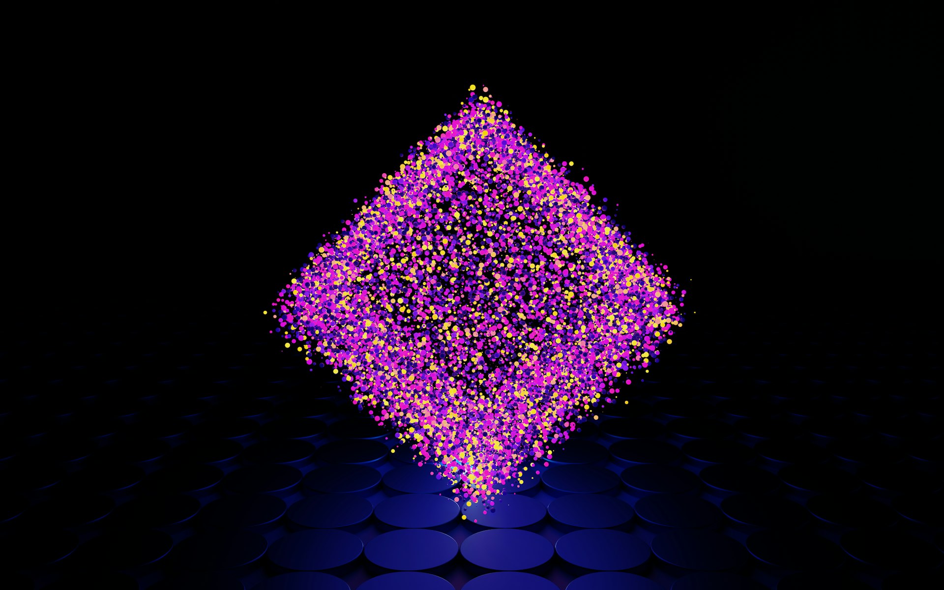 a computer generated image of a purple cube